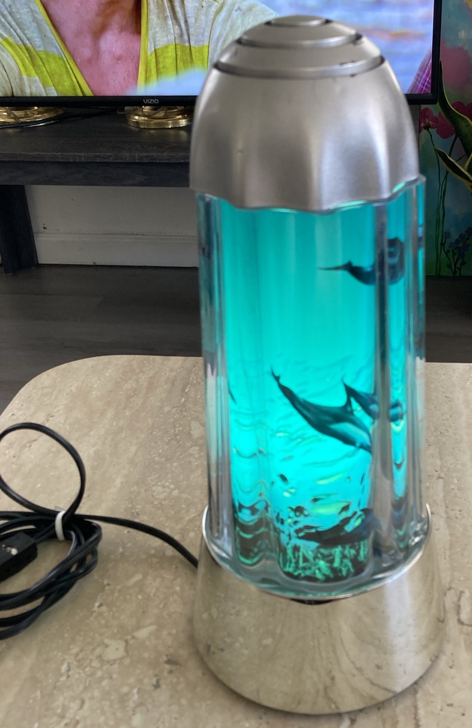 Vtg Rabbit Tanaka Undersea Dolphin Motion Lamp 1994 Sticks When Rotating READ