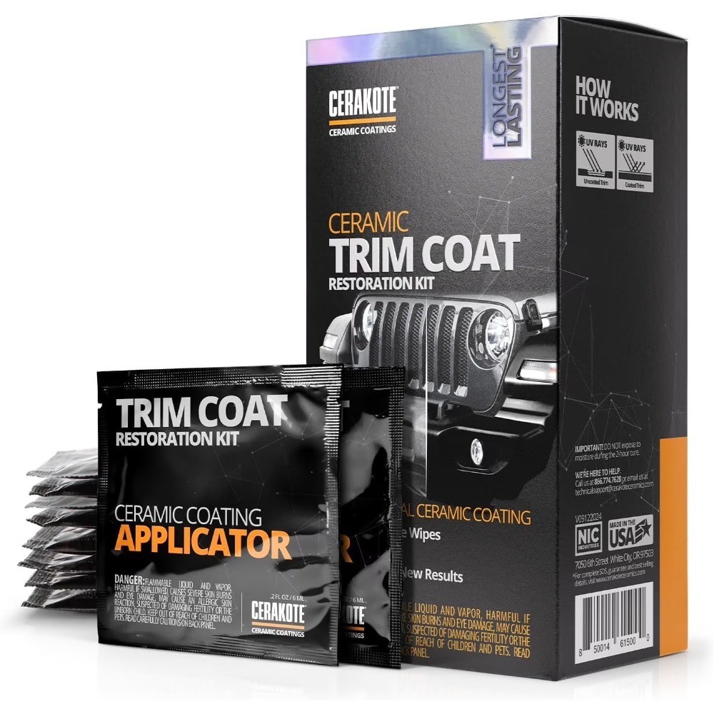 Ceramic Trim Coat Restoration Kit for Cars Faded Plastic Trim Restorer Long