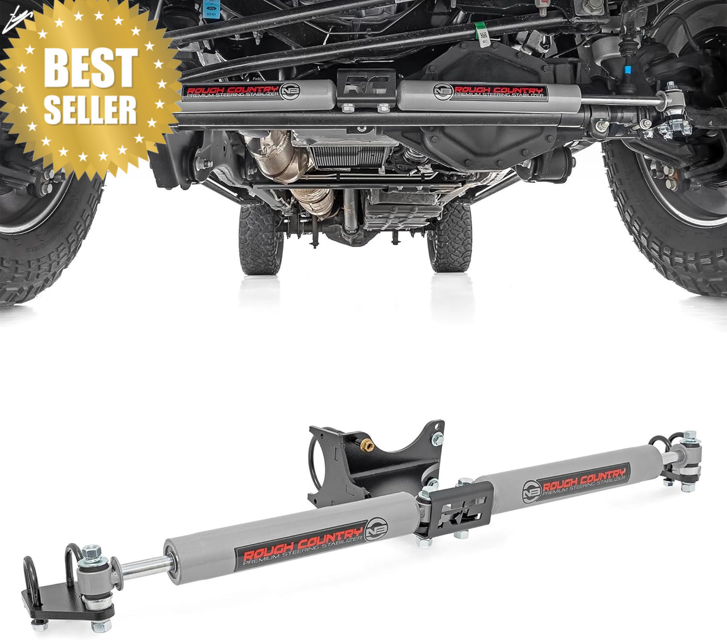 N3 Dual Steering Stabilizer for 2005-2024 Ford Super Duty 4WD 8749130