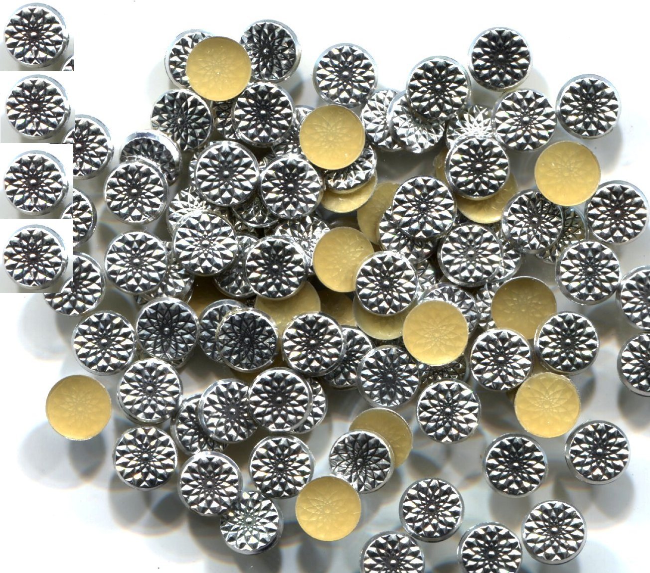 MEDALLIONS Designer  RHINESTUDS 5mm Hot Fix   SILVER   2 Gross  288 Pieces