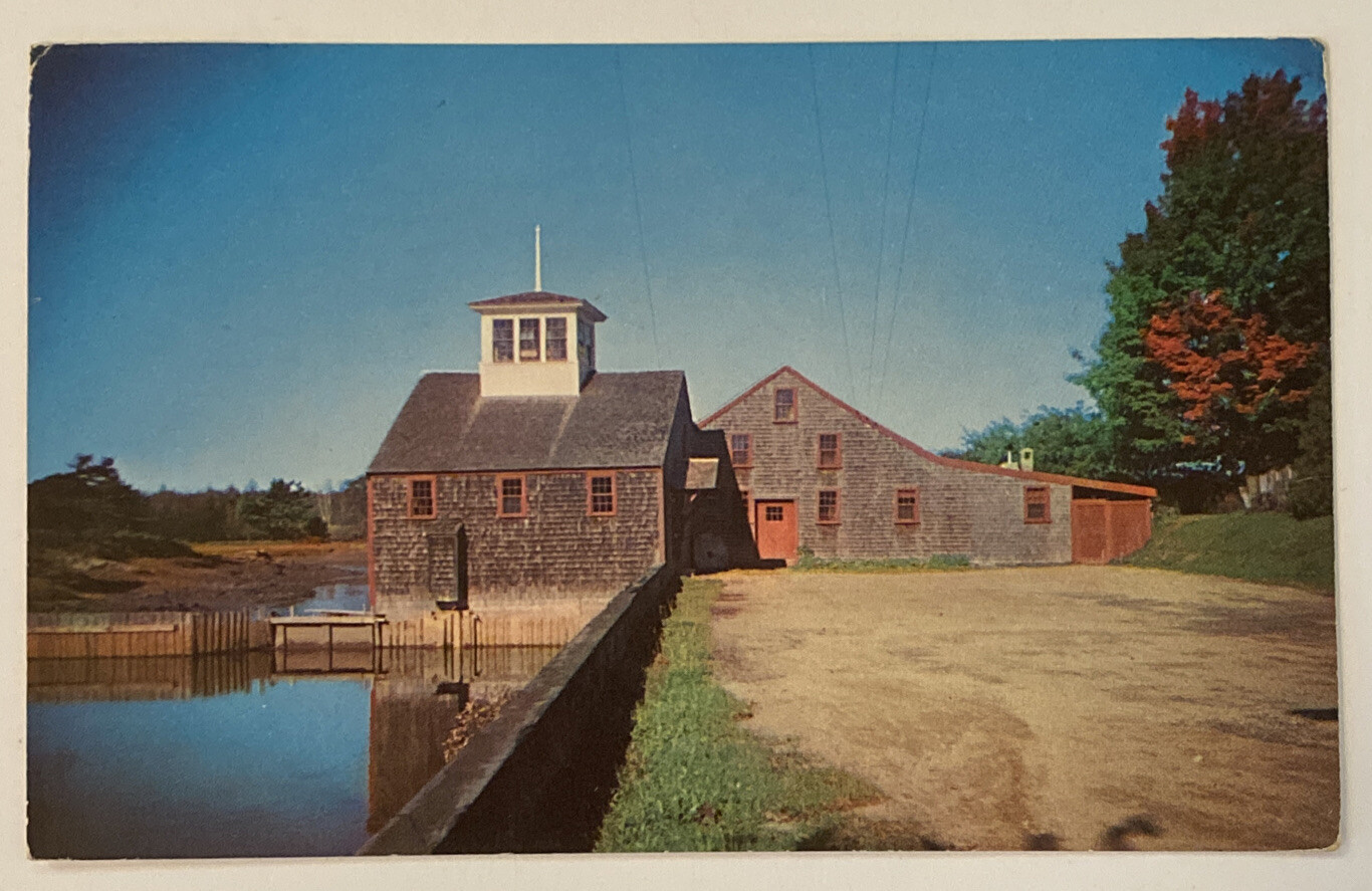 Vintage 1950s Postcard, Typical Old Grist Mill, Kennebunkport, Maine