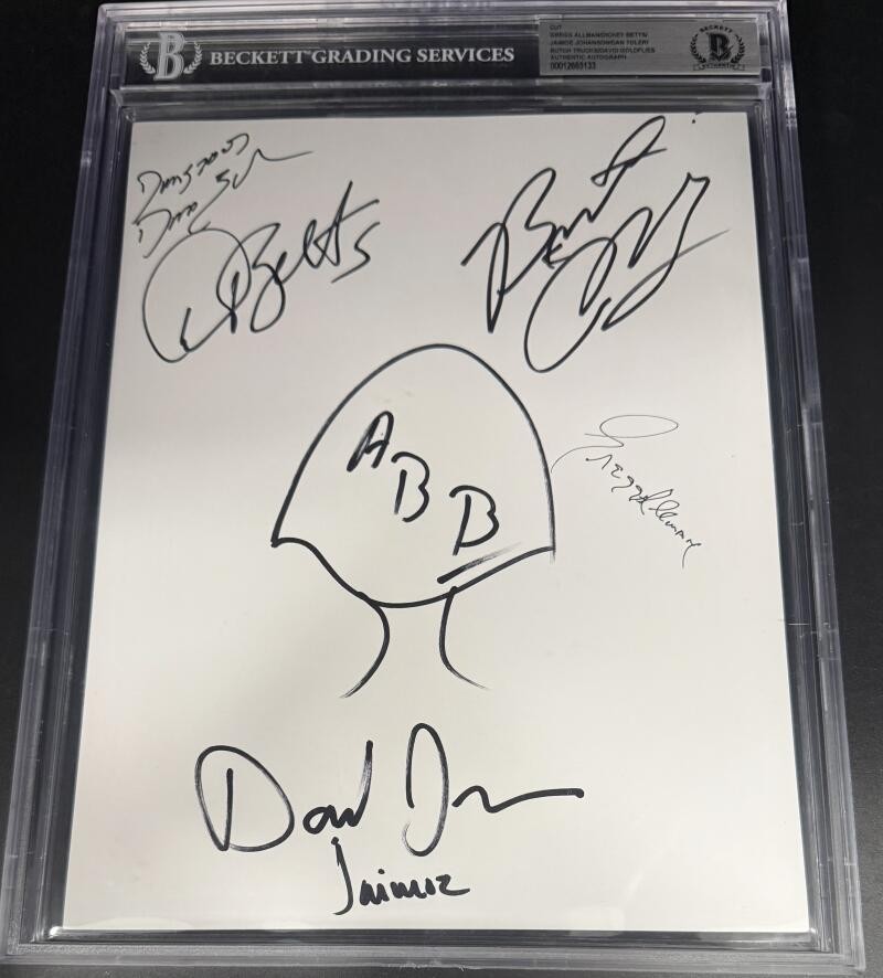 Gregg Allman Brothers Band Signed Autograph Beckett Encapsulated 8x10 Cut Full