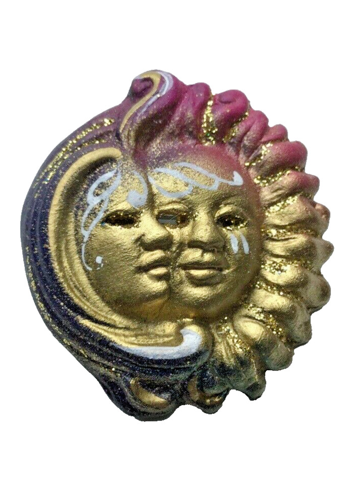 Venetian Brooch Mask Handcrafted and Painted Signed Made in Italy