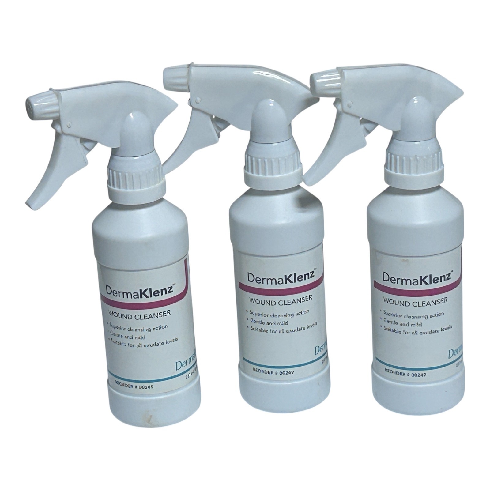 (3) Derma Klenz Gentle and Mild Wound Cleanser Spray Bottle Nonsterile 8 oz