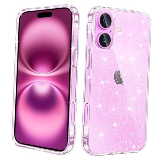  Compatible with iPhone 16 Case Glitter, Sparkle Soft TPU for iPhone 16 Clear