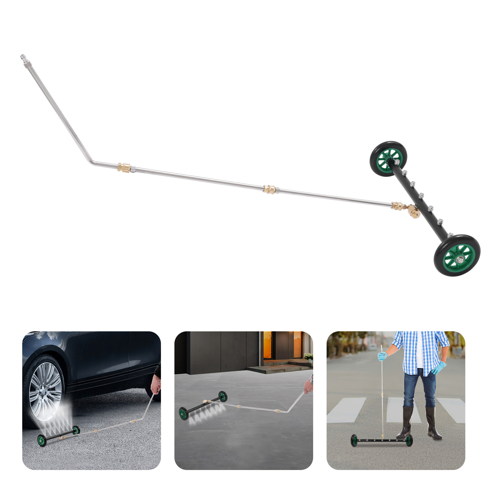 2-In-1 Pressure Washer Water Broom 7 nozzles spray head Attachment 1500-4000PSI