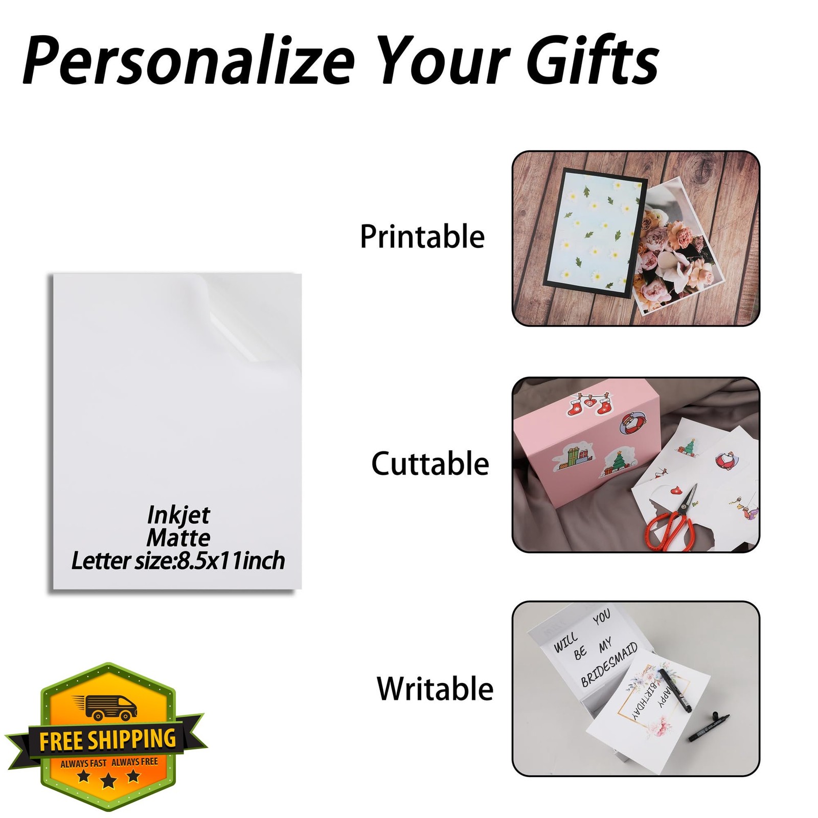 MUMUPACK 6pk 9x9x4" White Gift Boxes Lids Bridesmaid Proposal Wedding