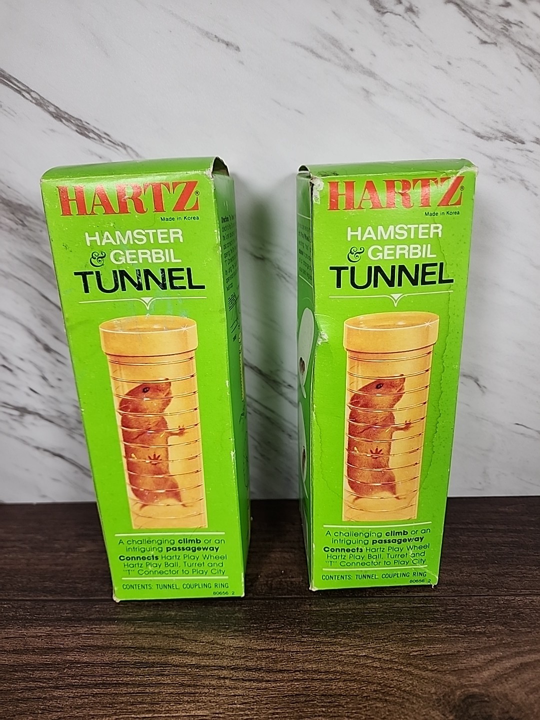 Lot of 2 Vintage Hartz Hamster Gerbil Play City Tunnel Orange w/Box Cage Add-On