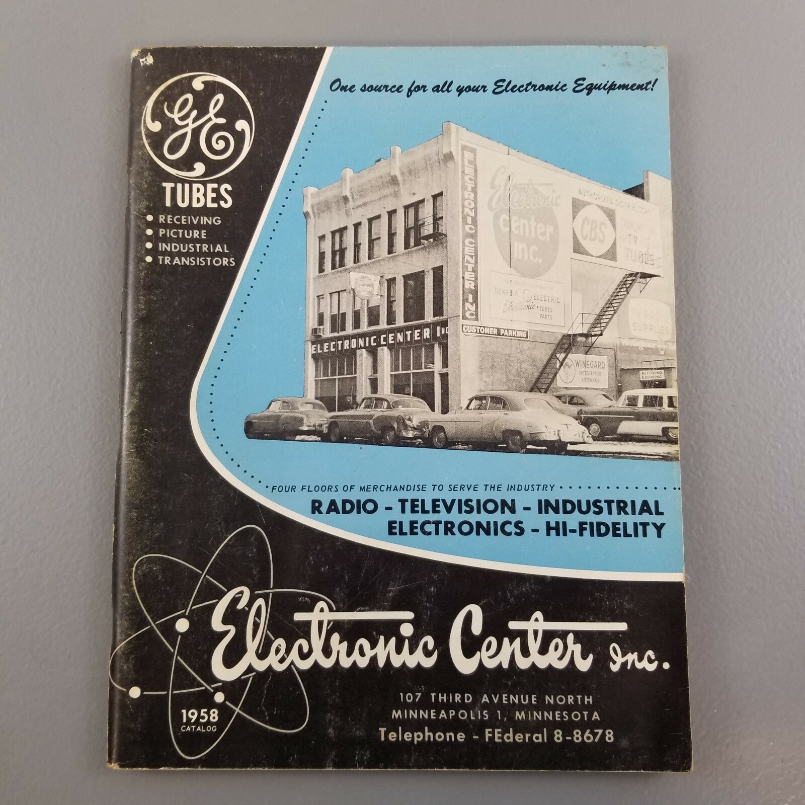 Vintage Electronic Center Catalog 1958 TV GE Tubes Merit Transformers etc. 58