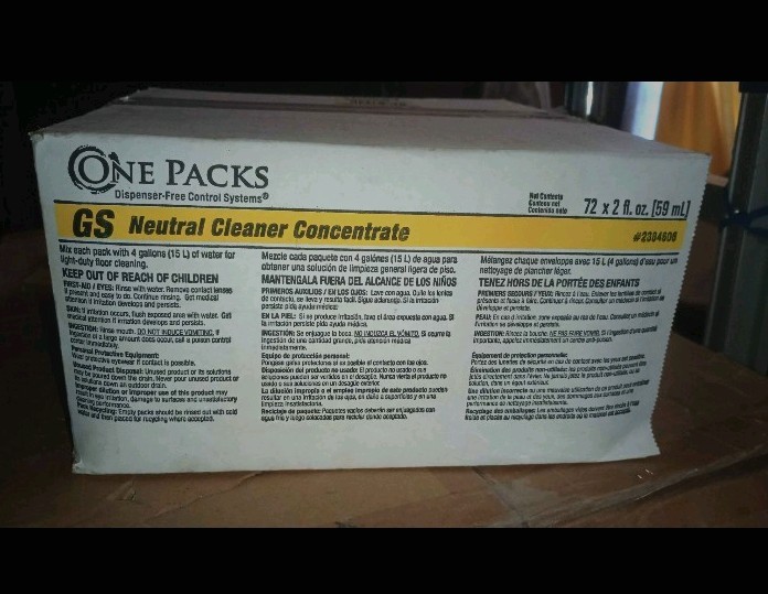 GS Neutral Cleaner Concentrate (2oz packs) New Full Unopened 72 Count Case
