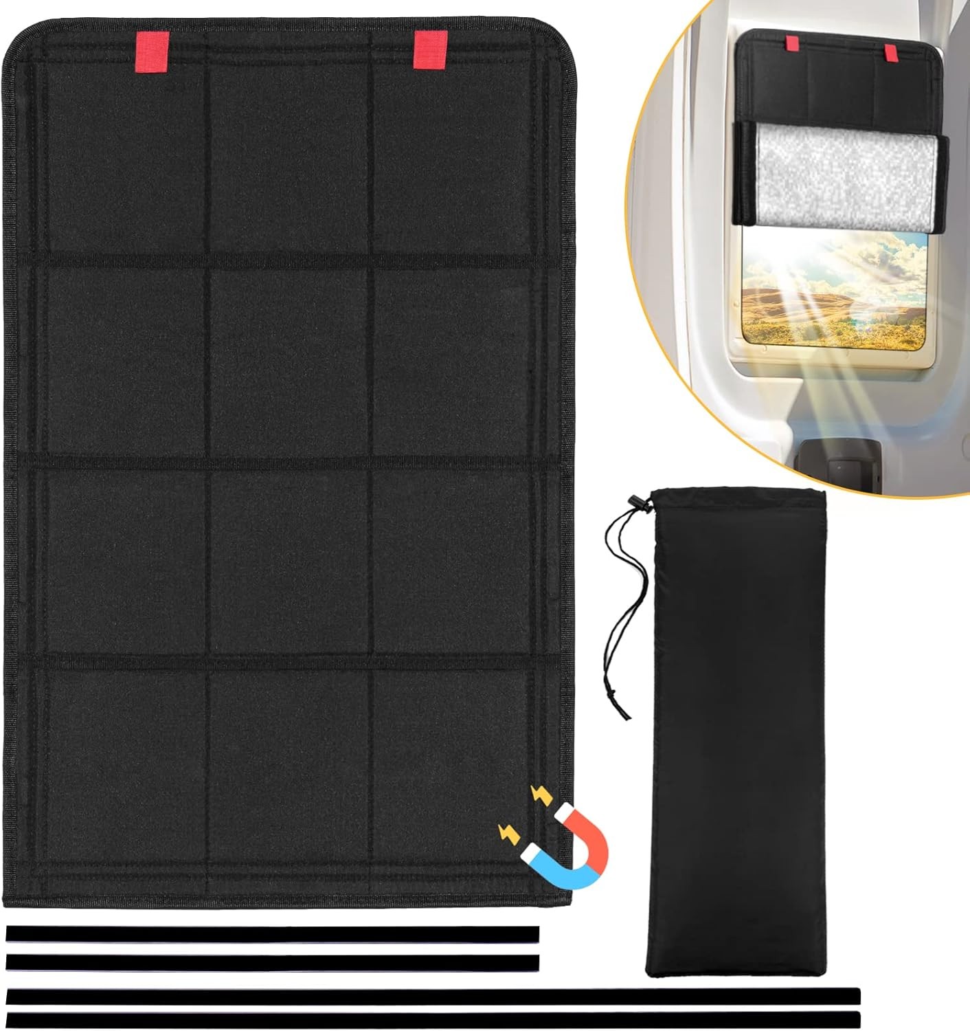 RV Door Window Shade, Foldable Magnet RV Blackout Window Cover, UV Rays Protecti