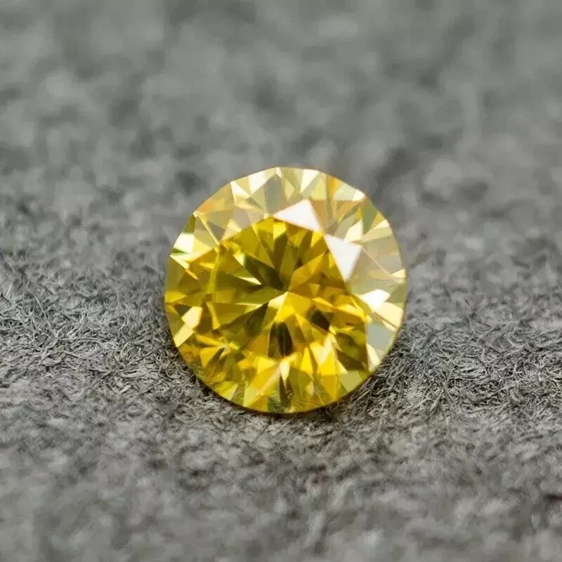 2.CT Natural Yellow Color Diamond Round Cut VVS1 D Grade 1 Free Gift Certified