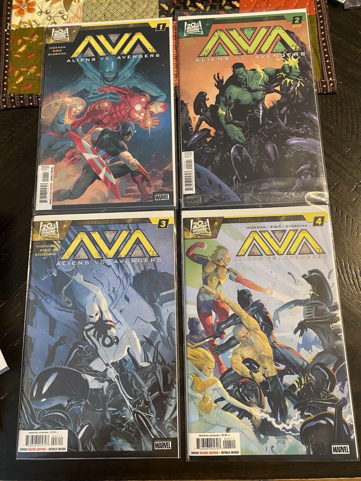 Aliens Vs Avengers 1 2 3 4 Complete Set Lot 1-4 Hickman Ribic Marvel Gemini