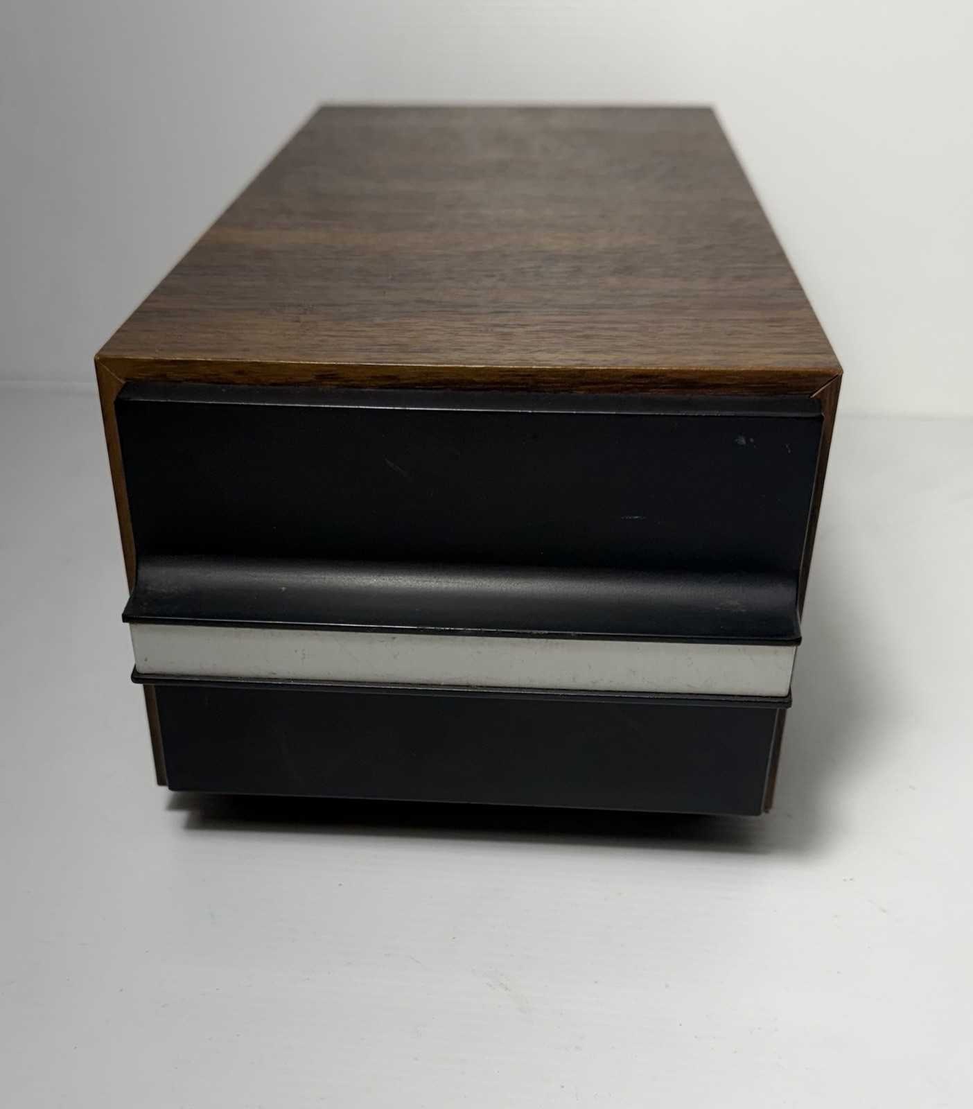 Vintage Kenmark 12 Cassette Tape Holder Drawer Faux Wood