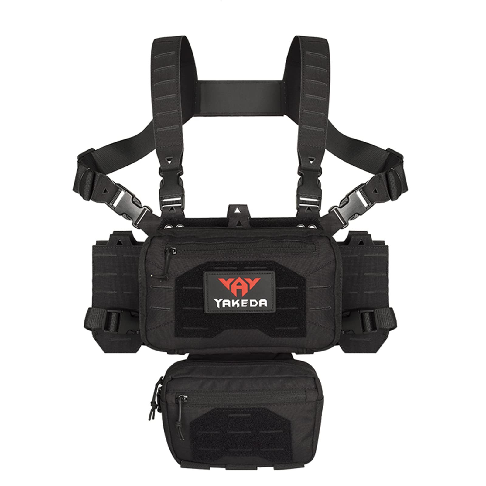 YAKEDA Tactical Chest Mini Rig Vest with Magazine Pouch Adjustable Detachable...