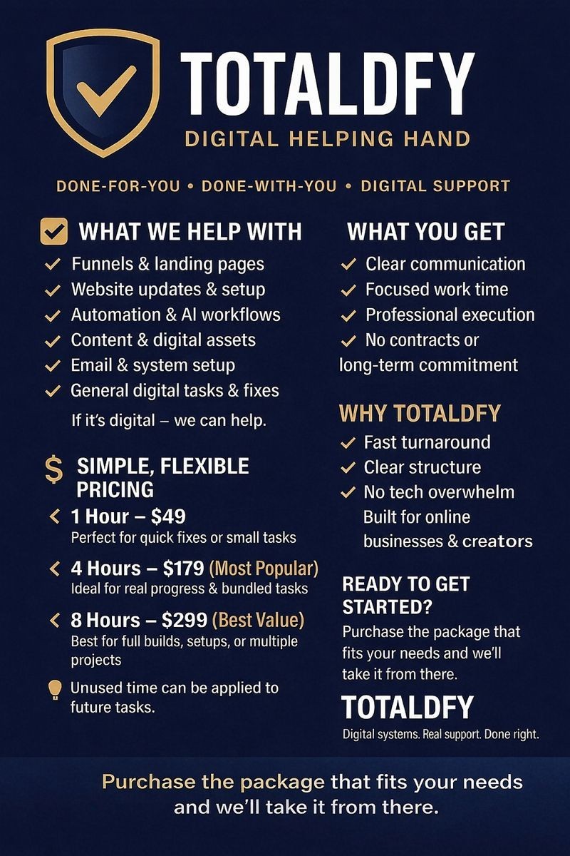 Hire Help Online Digital Hand | DFY Online Tasks | 8 Hour Digital Support Prints