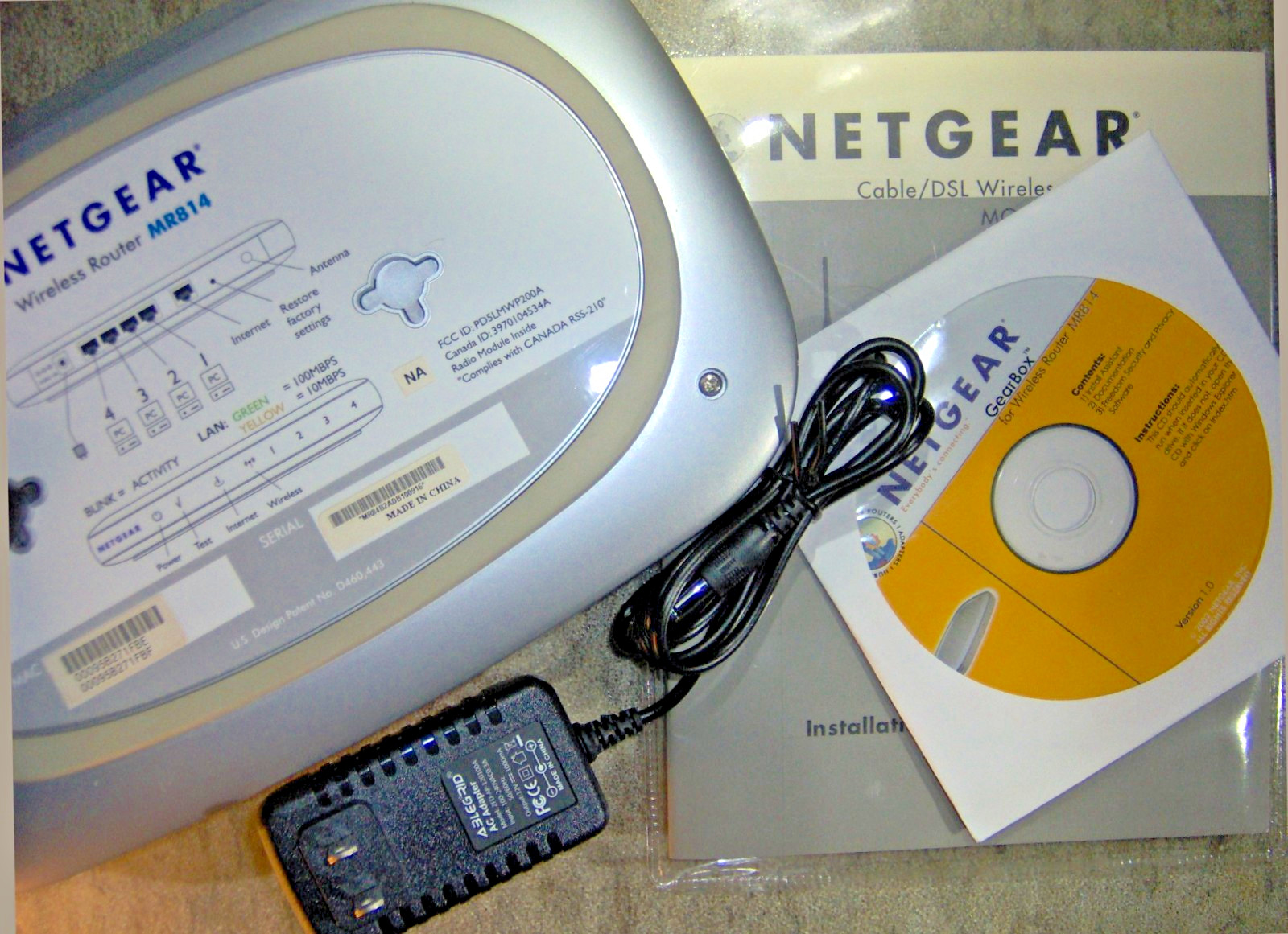 Used Netgear MR814 11 Mbps 4-Port 10/100 Wireless B Router NO Antenna Tests Good