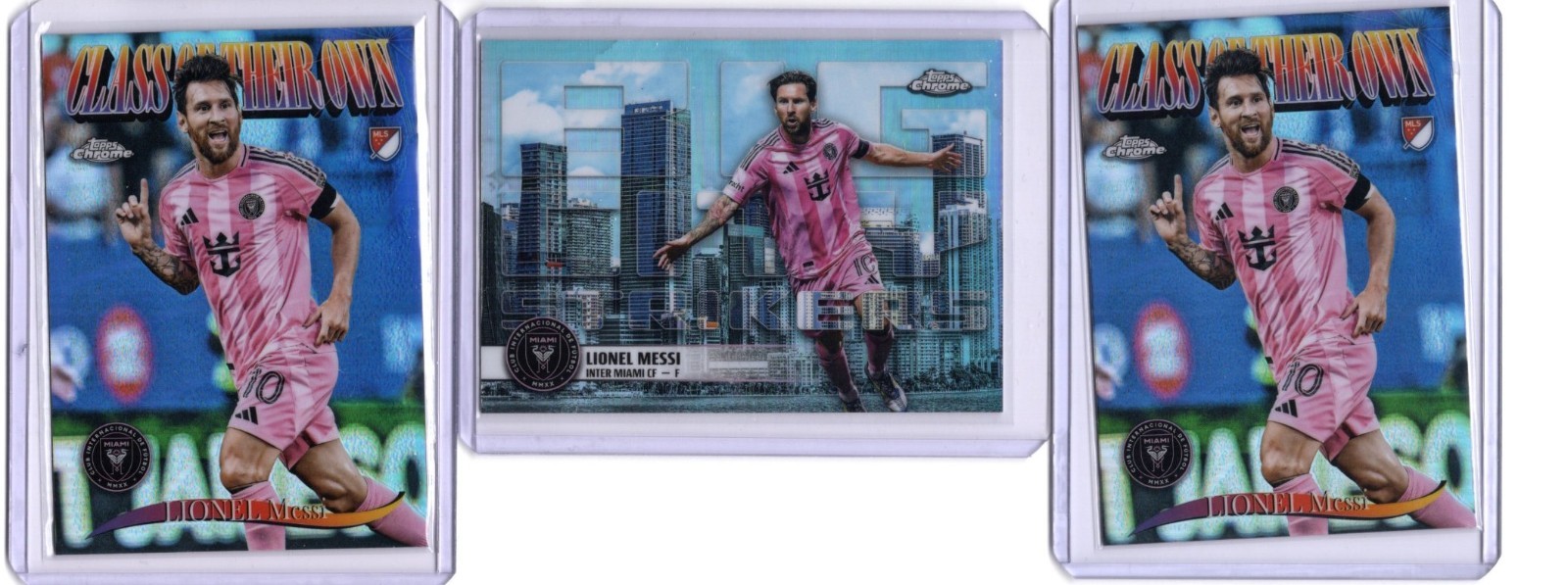 2025 Topps Chrome MLS Class of Their Own #CO-10 Lionel Messi 3 card lot
