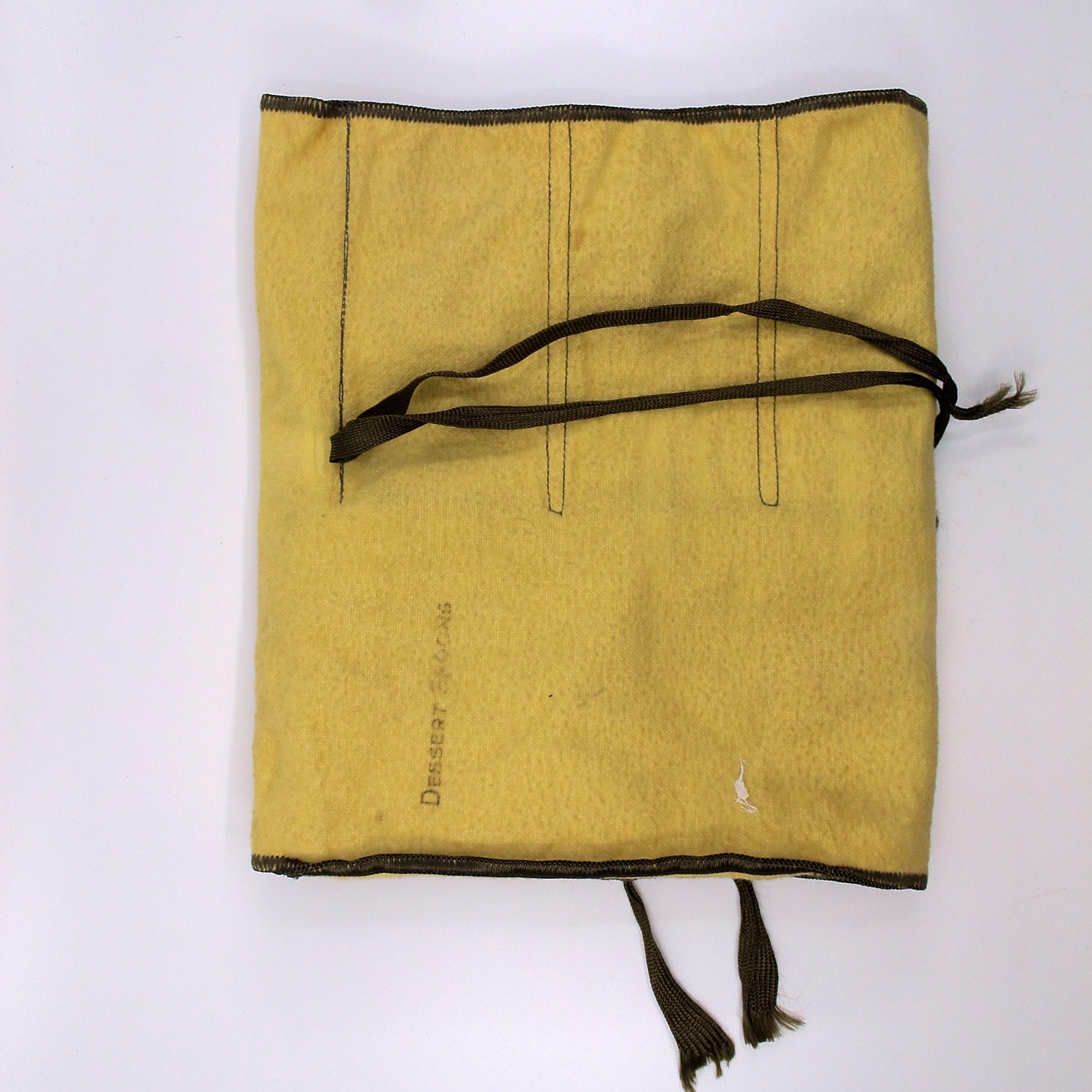 Tiffany & Co Flannel 12 Dessert Spoons Flatware Storage Roll Pouch Yellow Brown