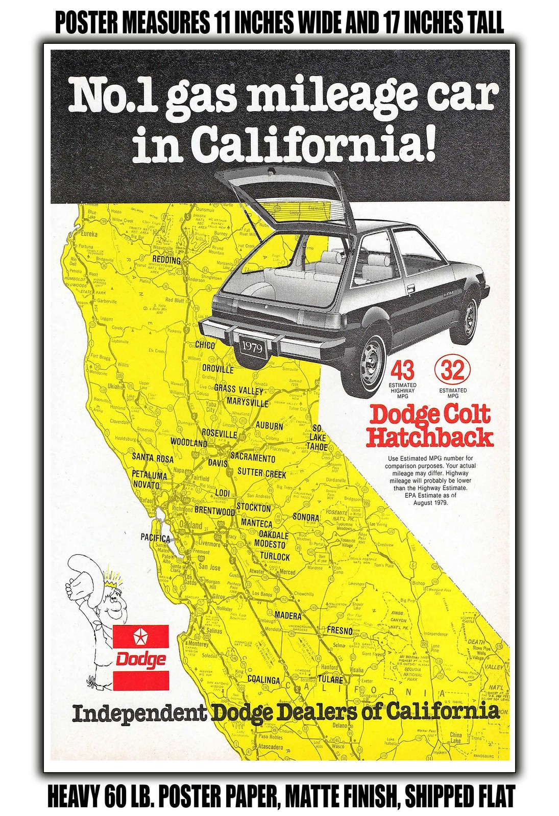 1979 Dodge Colt Hatchback California Ad - 11x17 Poster