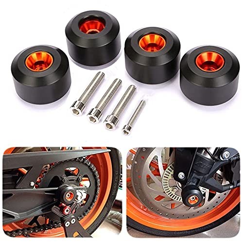  Motorcycle Front Rear Fork Wheel Frame Slider Crash Protector for Front + Rear