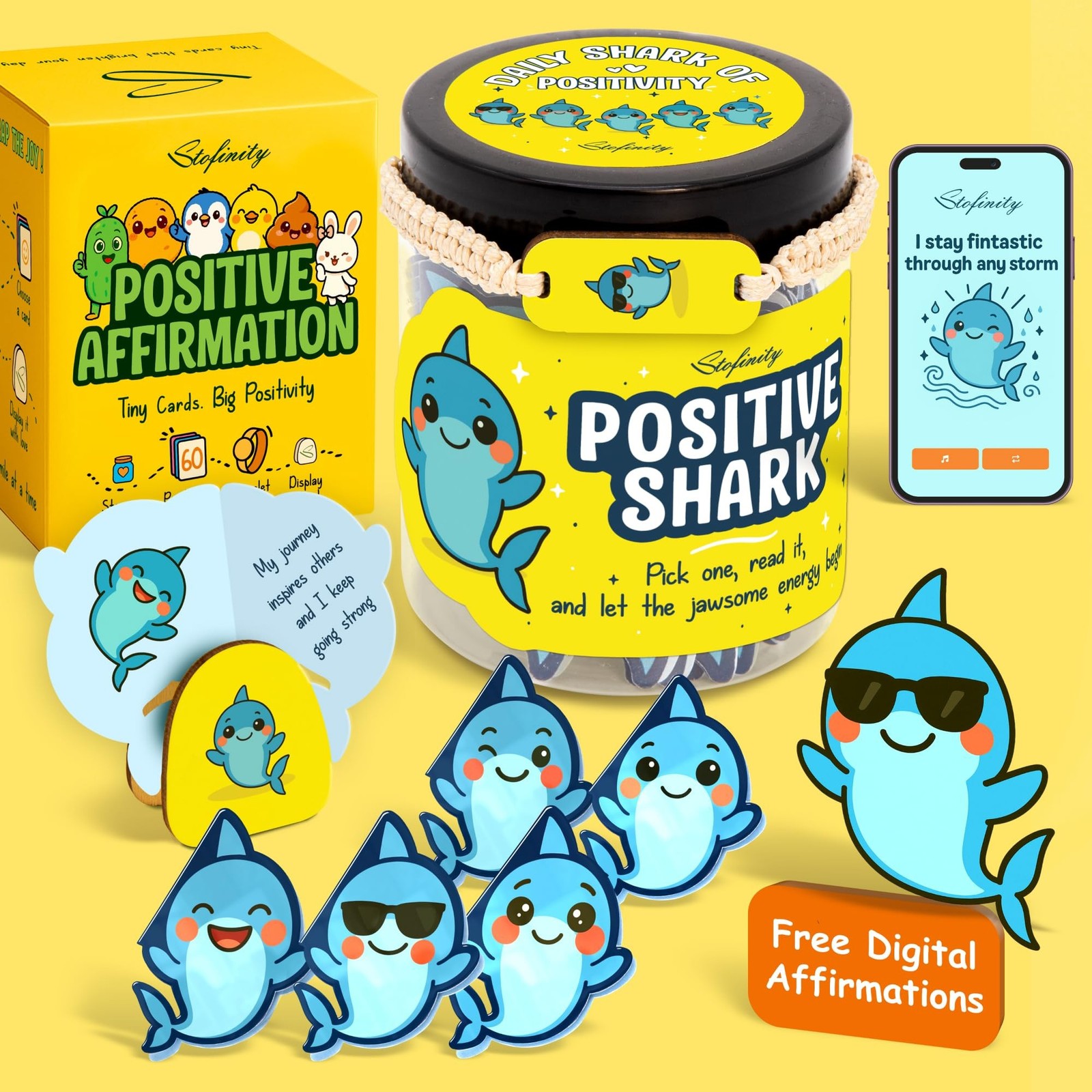 Emotional Support Shark Gifts For Women - Positive Affirmations Cards For Wom...