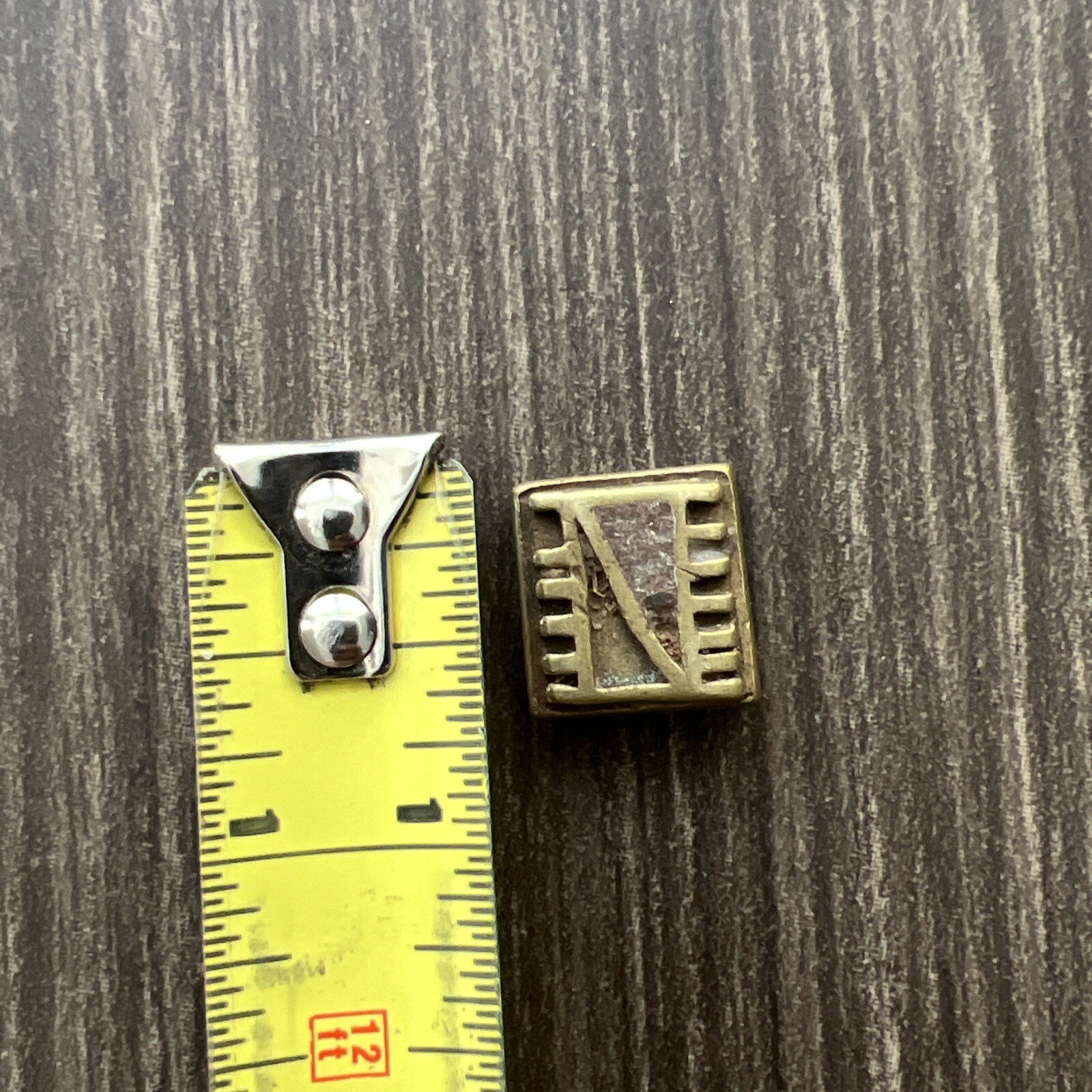 Antique Original Brass African Ashanti Akan Gold Weight Primitive Geometric