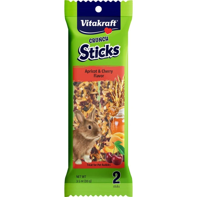 Vitakraft Crunch Sticks Apricot Cherry Flavor Rabbit Treat 3.5 Oz