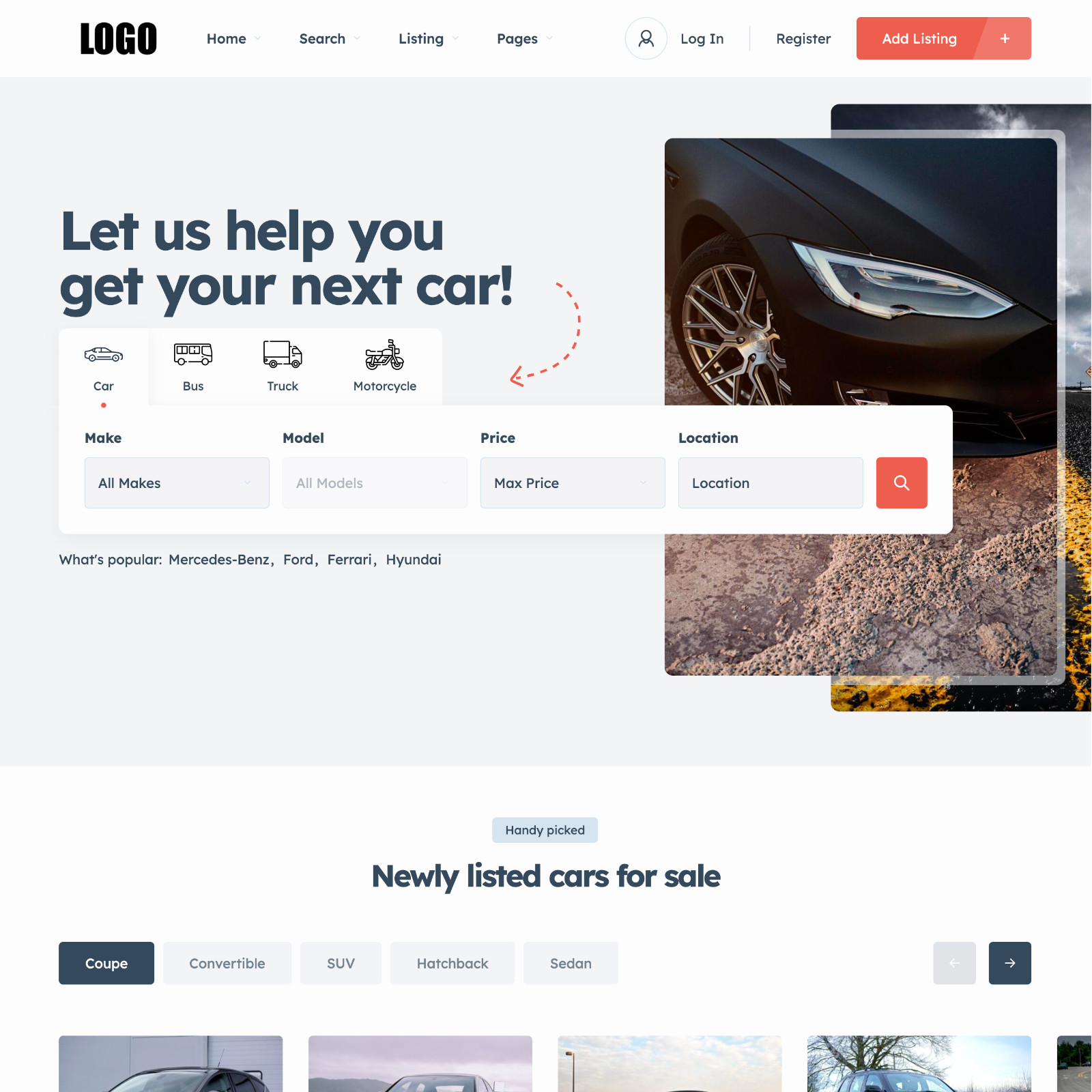 🚗 Automotive Listings Website Design for Sale with Free VPS Web Hosting