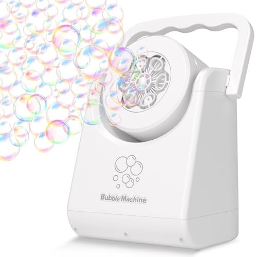 Bubble Machine for Kids Toddlers,Automatic Bubble Handheld White