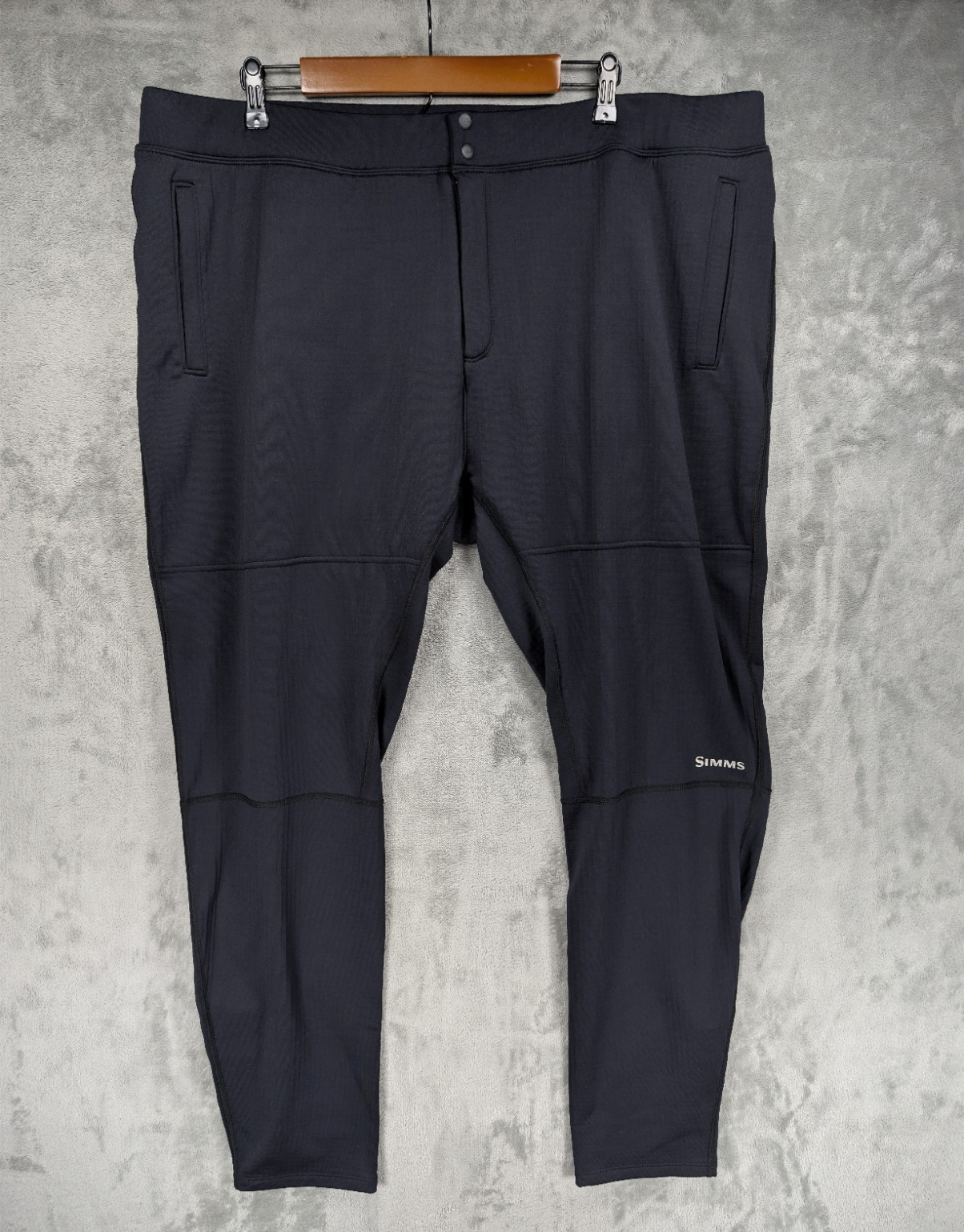 Simms Men's Thermal Pants Size 2XL Black Waffle Outdoor Fishing Hunting NWT