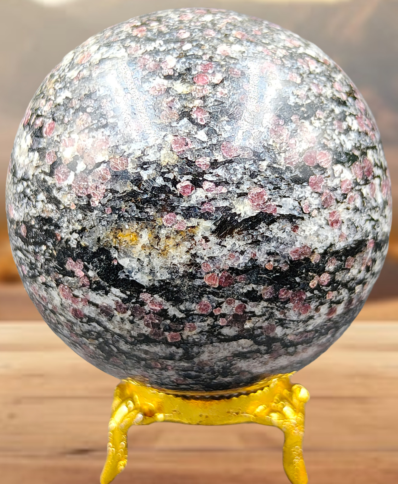 58MM Ruby Spinel In Matrix Sphere Ball Healing Crystal Charged Sphere Ball