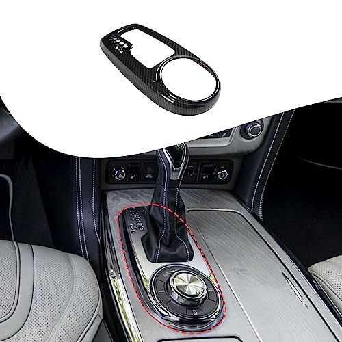  Gear Shift Panel Cover Trim Compatible with Infiniti QX80 Carbon Fiber Grain