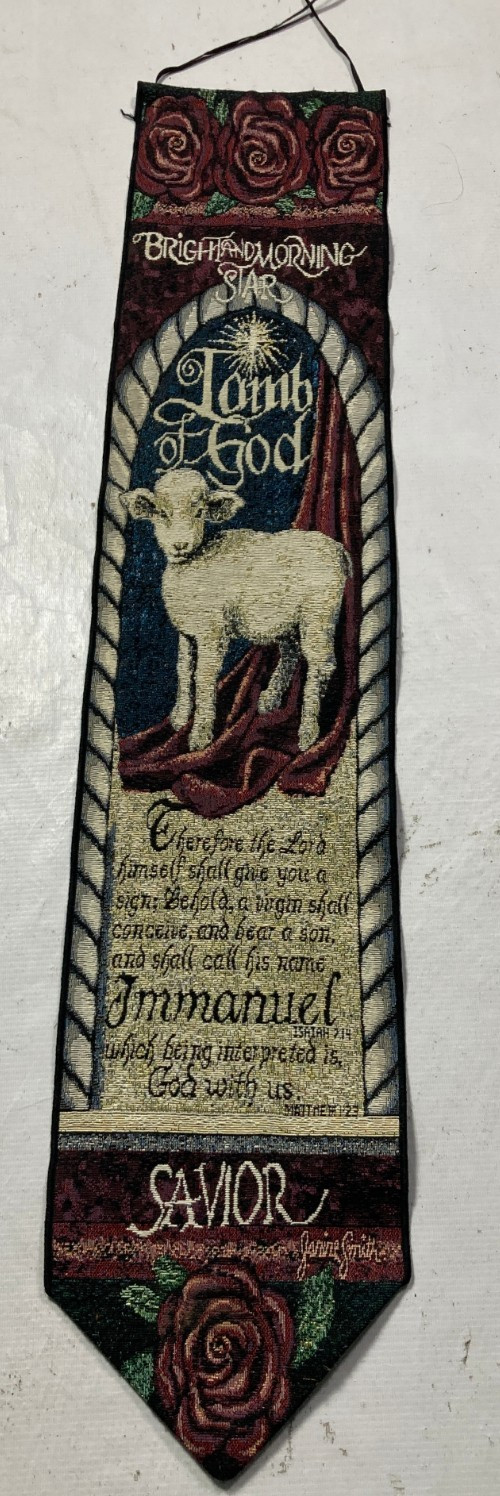Vintage Traditional Beautiful "Lamb of God" Scene Wall Hanging panel 101x21 cm
