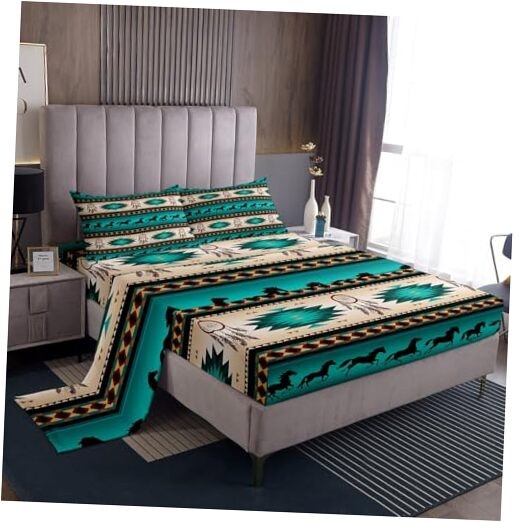  Horse Bed Sheets Dream Catchers Sheet Set for Cowboy Full Multi 01