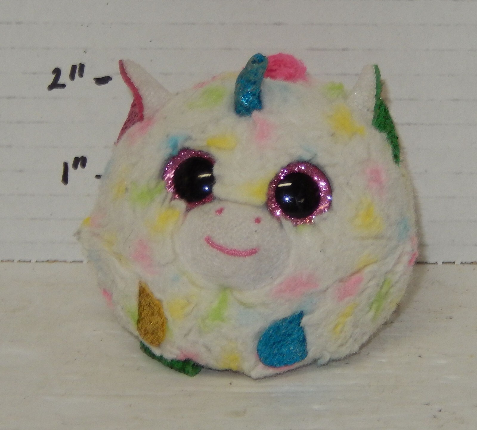 Ty Puff Puffies Harmonie 2" Beanie baby Boos plush toy Pink Blue white