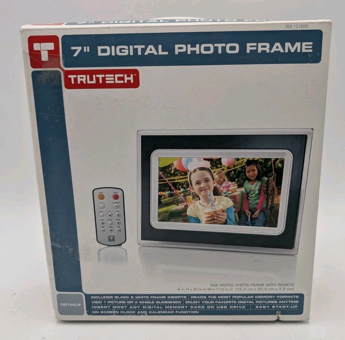 Trutech 7" Inch Digital Picture Photo Frame - Open Box