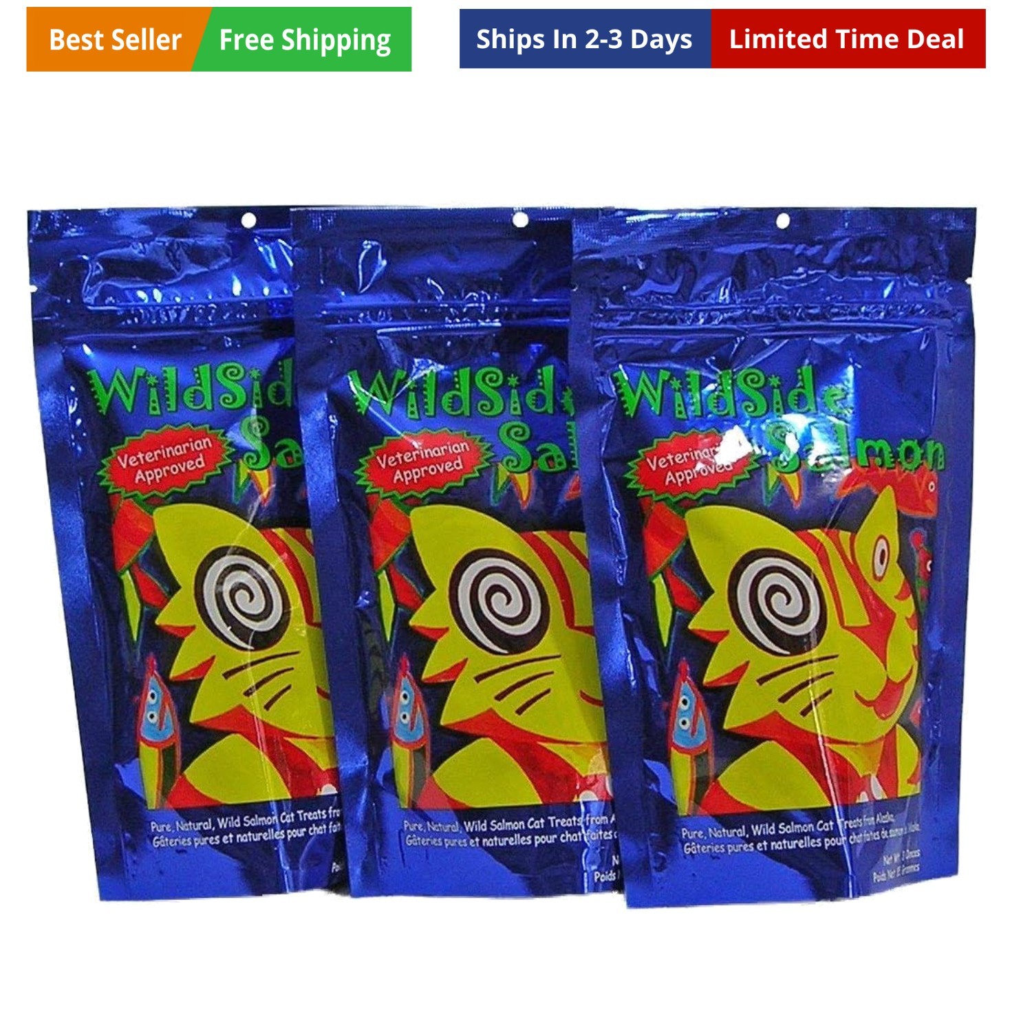 100% Wild Alaskan Salmon Freeze Dried Cat Treats - Healthy Training Treat - 3...