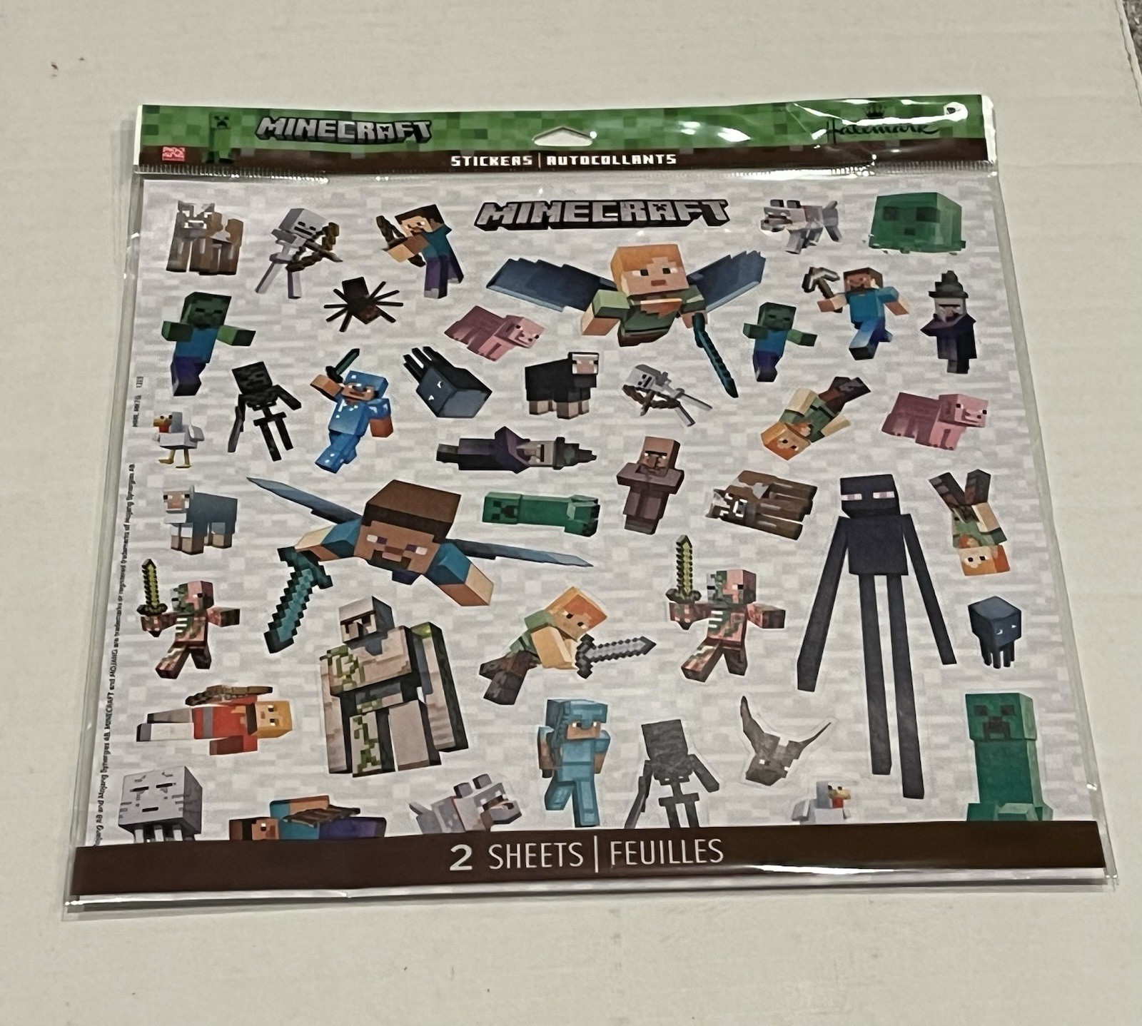 MINECRAFT Stickers Hallmark Brand New 2 Sheets
