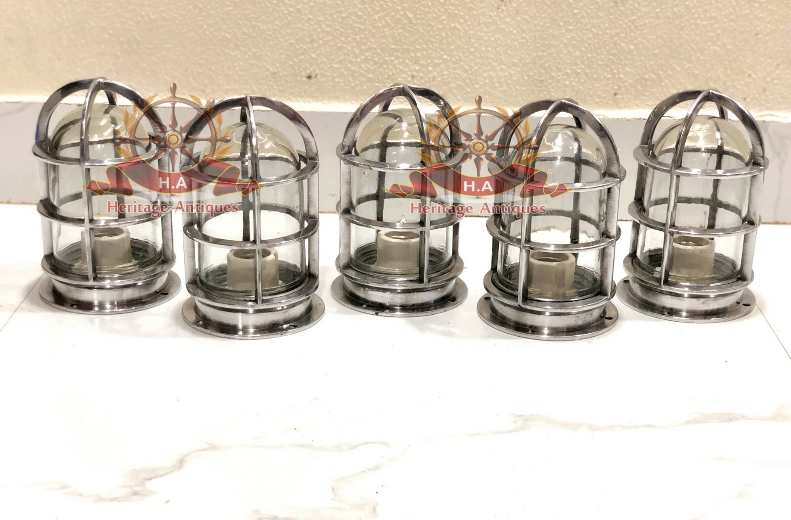 Handmade Marine Aluminum Passageway Bulkhead Ceiling Lights Nautical Lot of 5