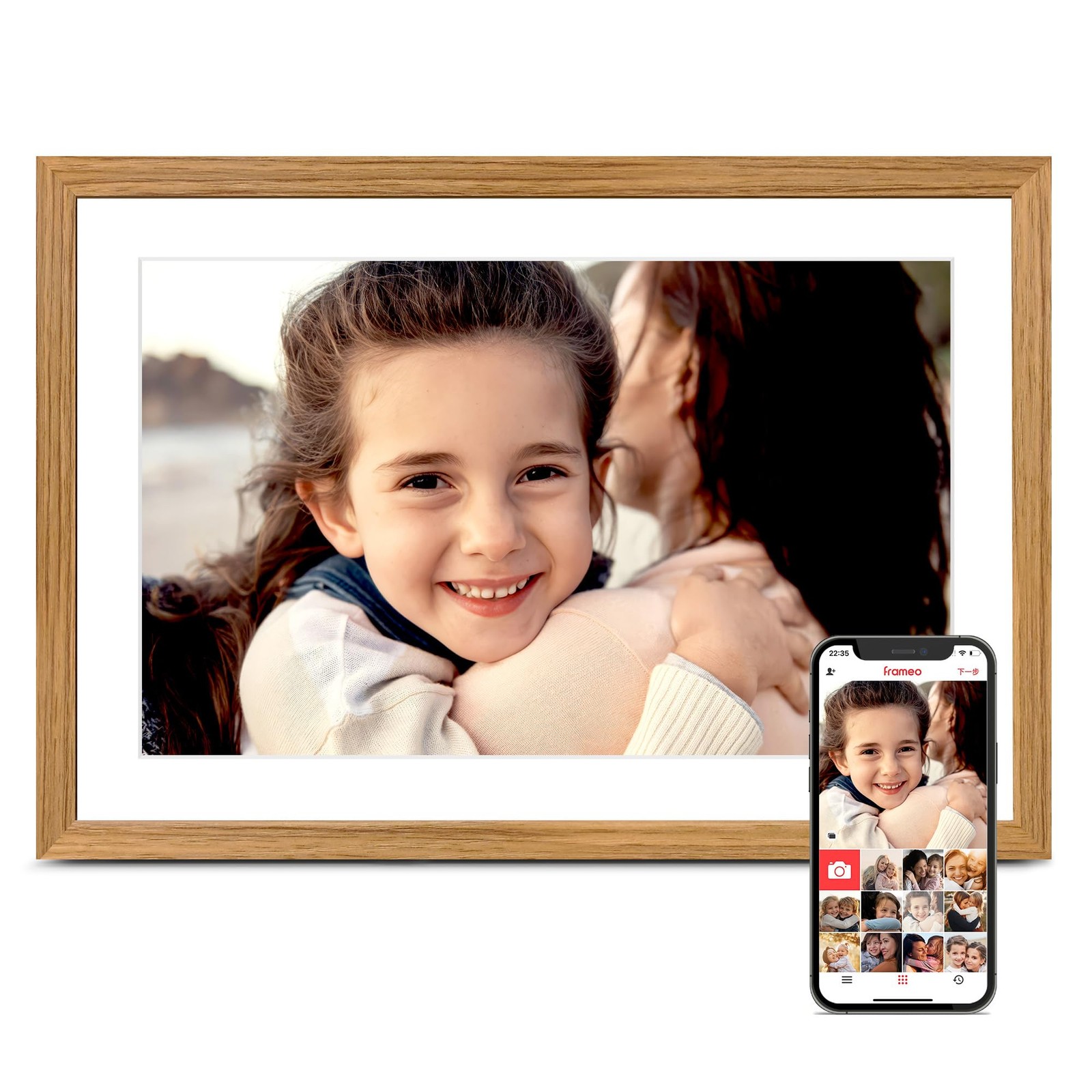 Digital Picture Frame Frameo, 10.1 Inch Digital Photo Frame WiFi, Slideshow F...