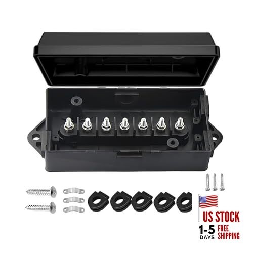 7 Way Trailer Junction Box, Weatherproof Heavy Duty 7 Pin Electrical Trailer 