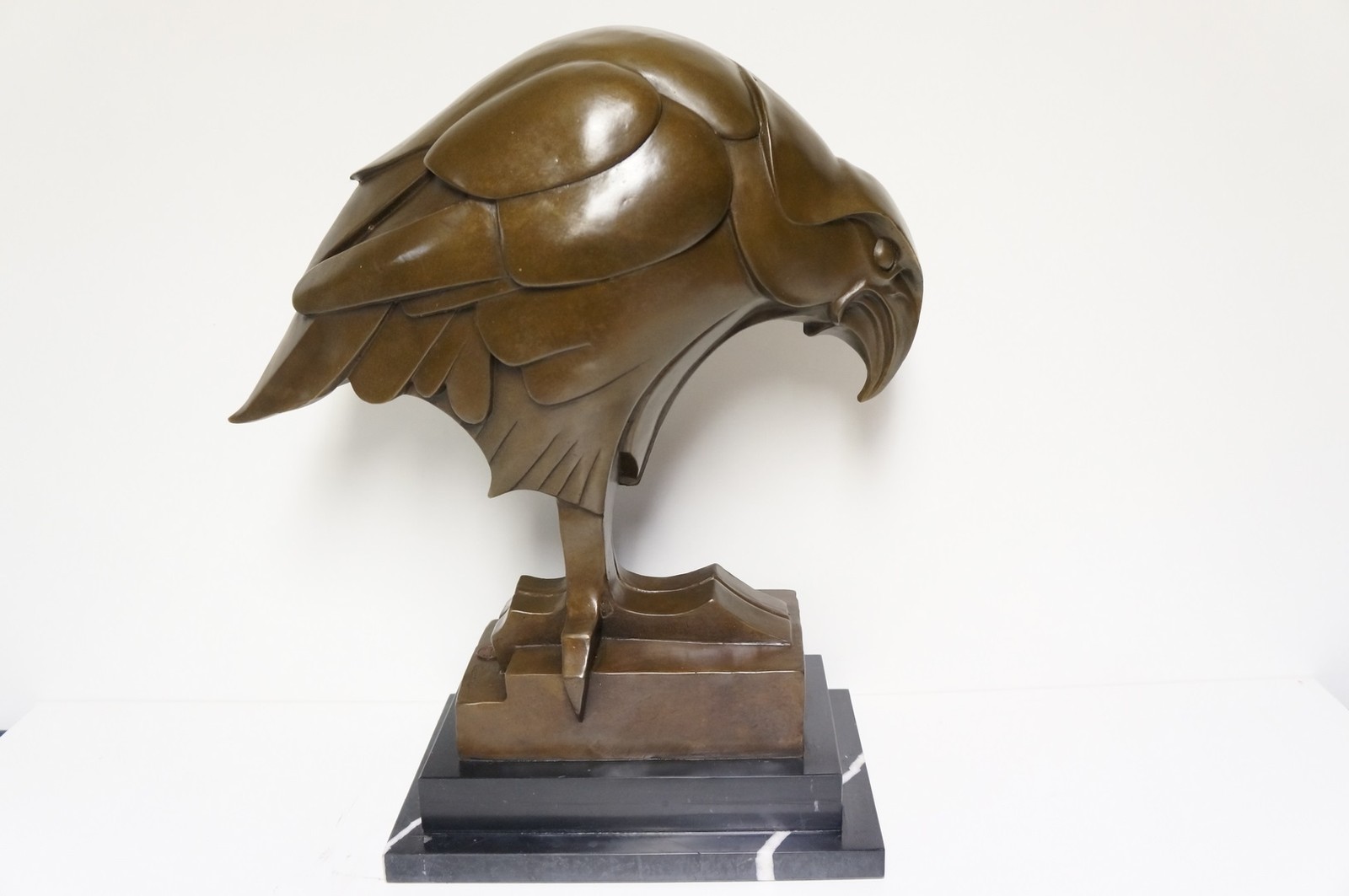 Eagle Bird Wildlife Statue Art Deco Style Art Nouveau Art Nouveau Style Solid Br