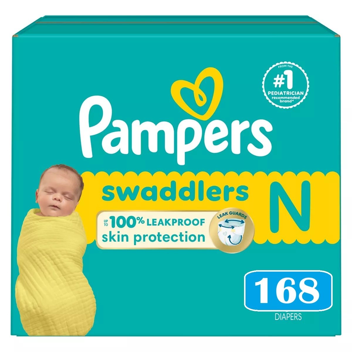 **Pampers Swaddlers Sensitive Disposable Diapers - Size N -*168 COUNT*