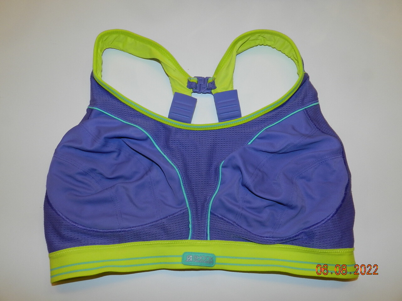 Shock Absorber S5044 Wirefree Lined Cups Sports Bra purple lime green 38B