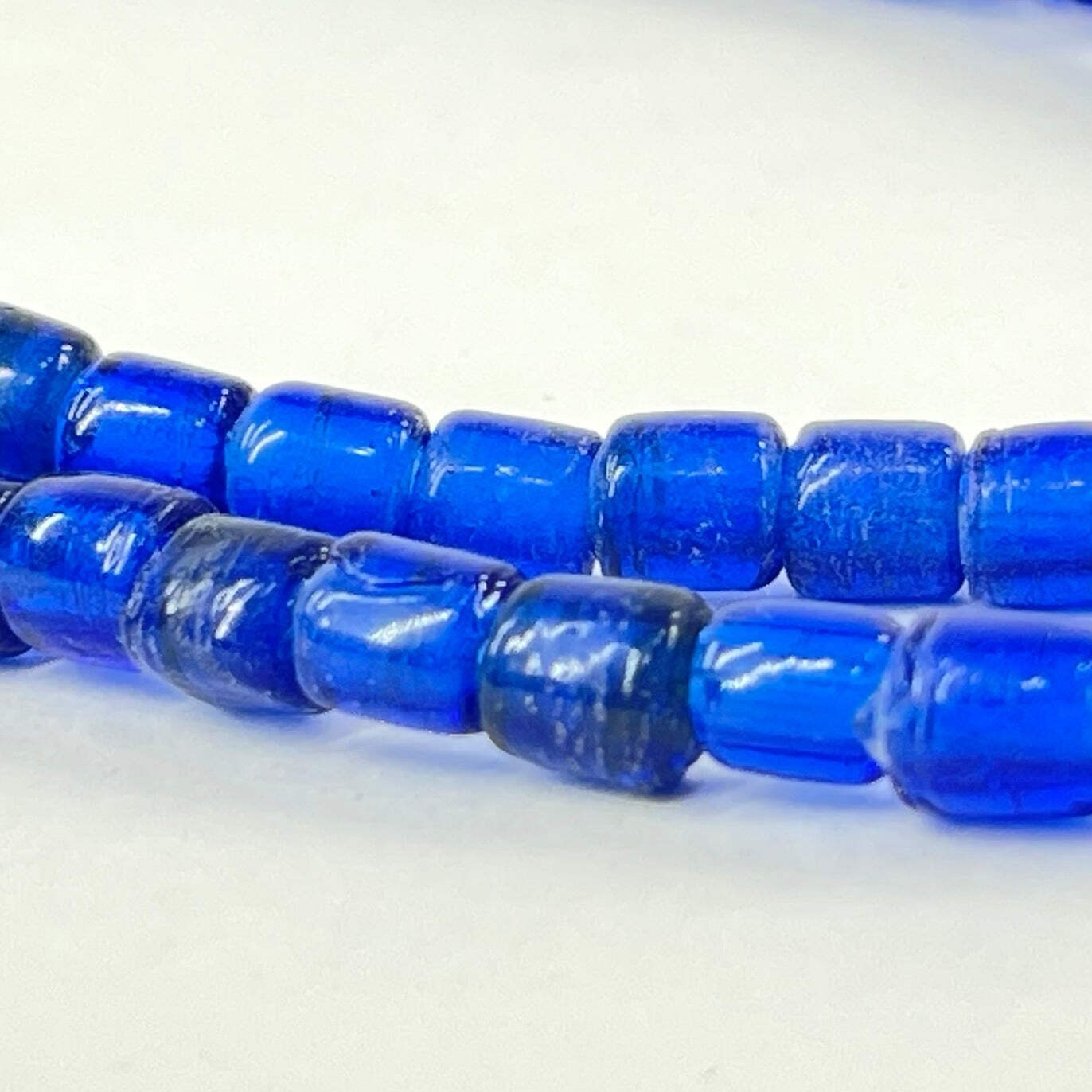 Glass Blue Trade Beads Czech 30 Inch