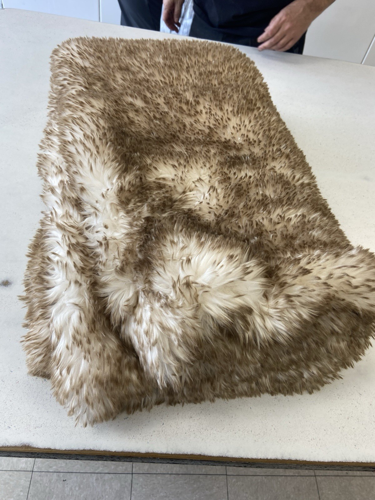 2023 Pottery barn Faux Fur Cover lumbar Carmel/ivory Neutral BOHO