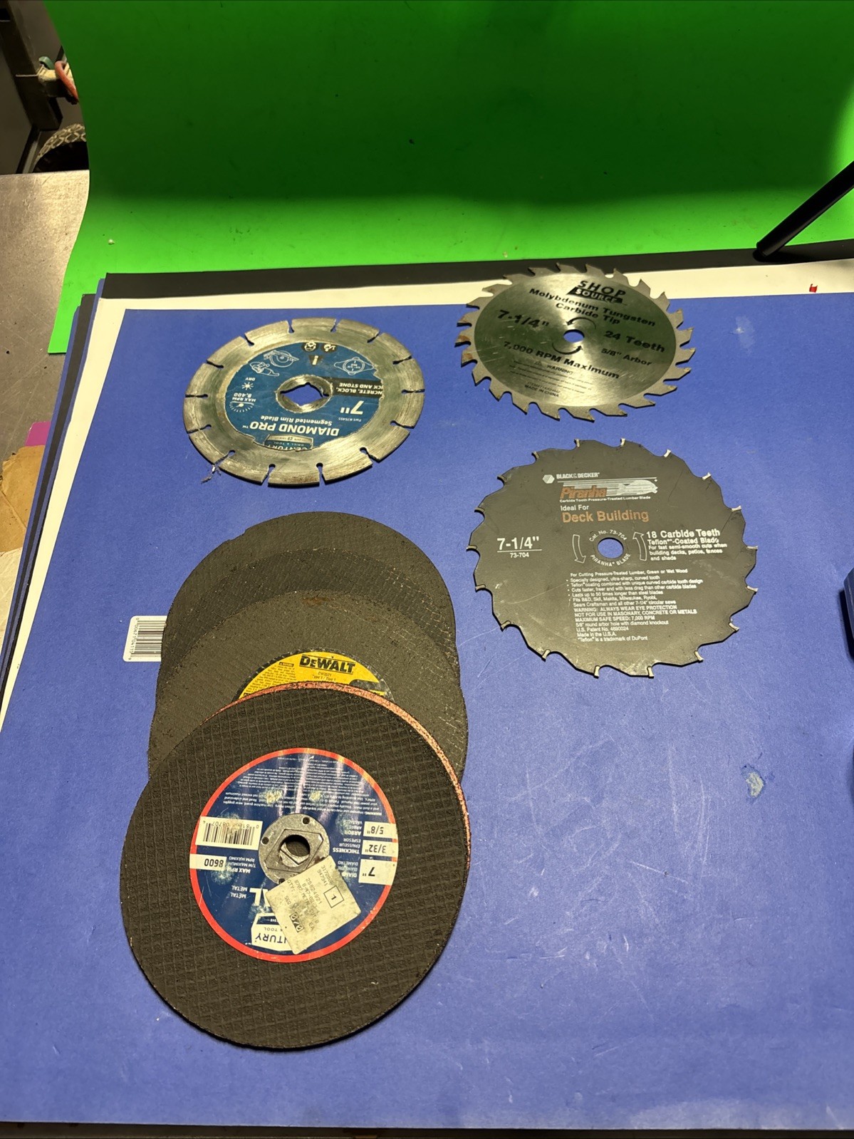 8 71/4” Saw Blade LOT, Diamond Tip, 24 T, 18t diamond tip, carbide tip concrete