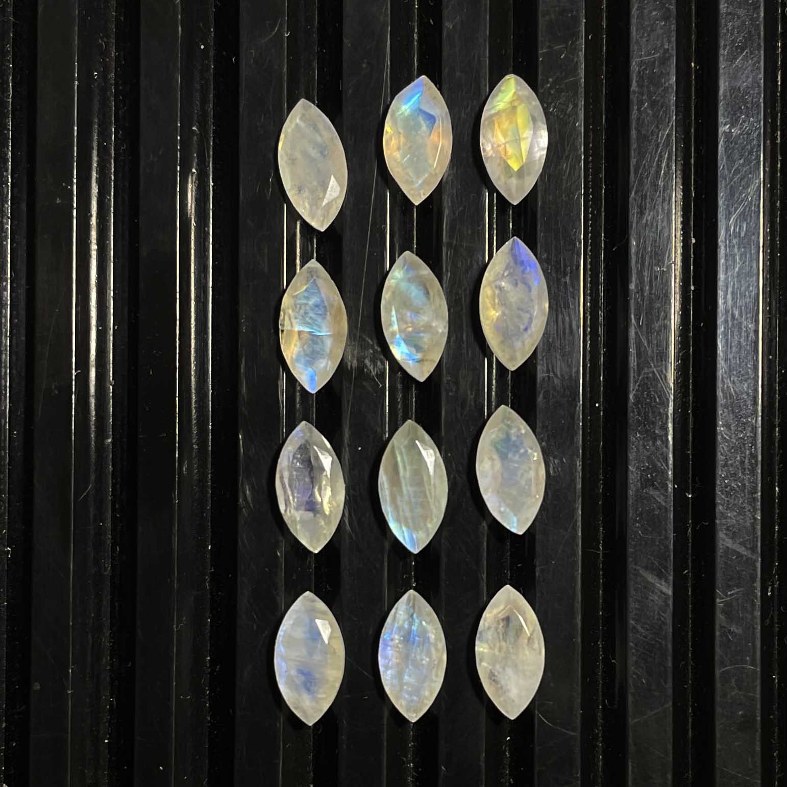 Natural Rainbow Moonstone Maequise Cut Loose Gemstone Lot 82 Pcs 5*10 MM 100 CT