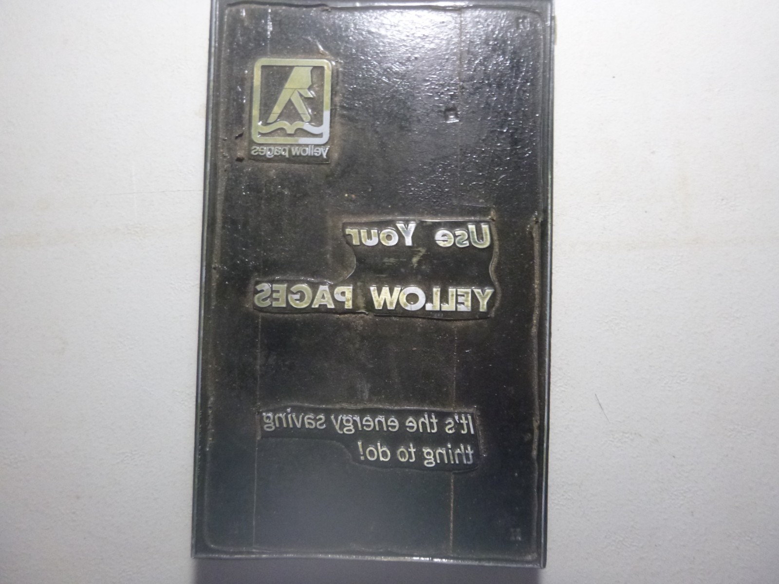 Vintage wood typeset Letterpress Printing block Yellow Pages Plate